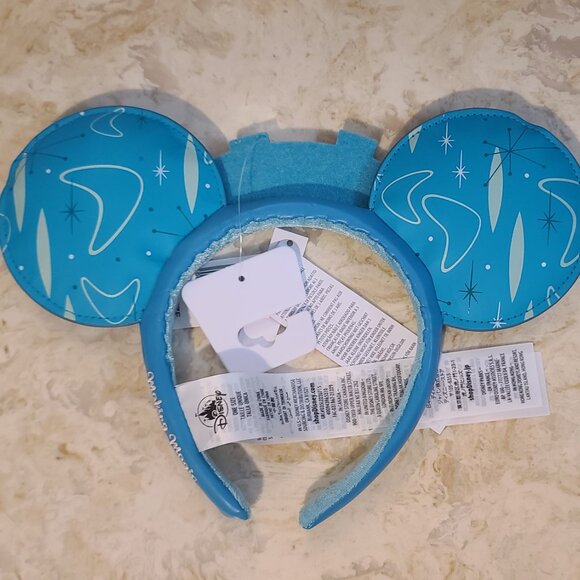 Disney Parks D23 Expo Disneyland Marquee Faux Leather Ears Headband - NEW